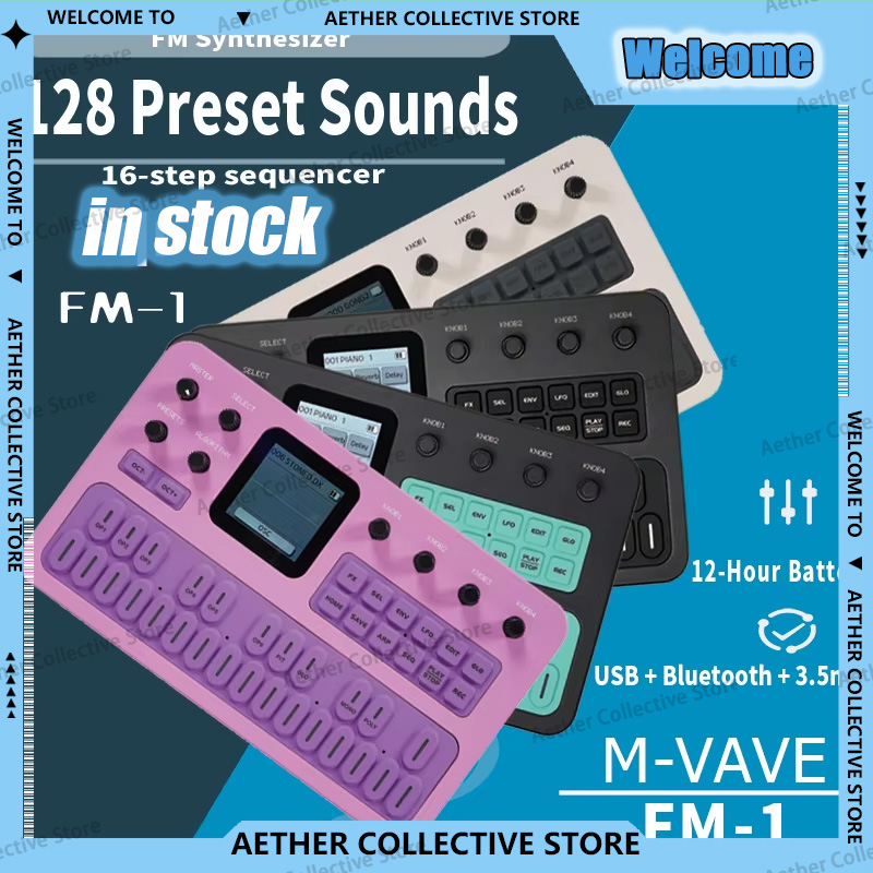 Midi Controller Pad - M-Vave Fm-1, Sintesis FM Portabel, Pengontrol