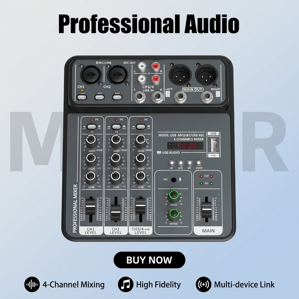 Konsol Pencampur Audio Profesi - Audio Music Dj ulasan dan harga