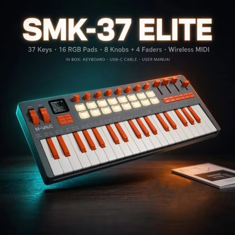 M-VAVE SMK-37 Keyboard MIDI El - Midi Controller Pad ulasan dan harga